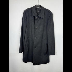 Hugo Boss Task1 Short Virgin Wool Cashmere Blend Coat Gray Size 40 R US